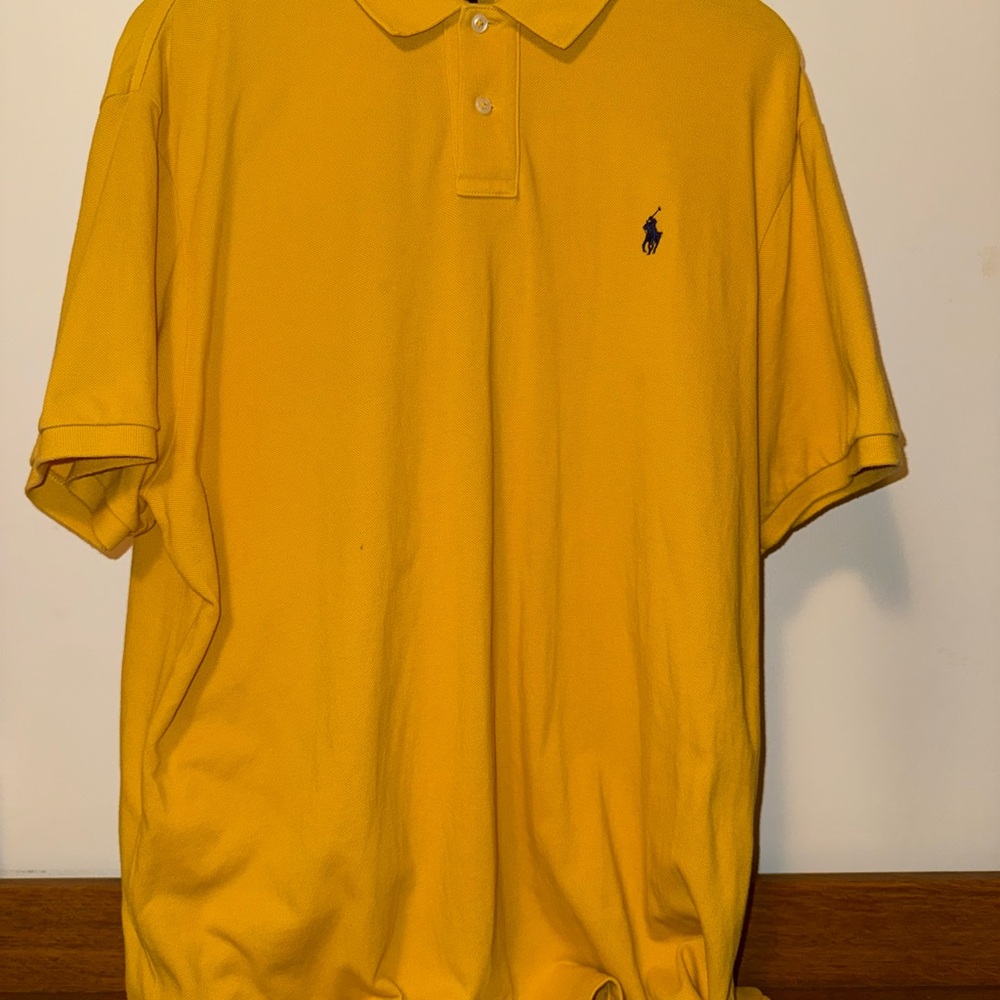 Polo Ralph Lauren Yellow Polo Shirt XXL Custom Fit
